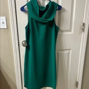 Daniel Cremieux Vibrant Green Cowl Neck Mini Dress